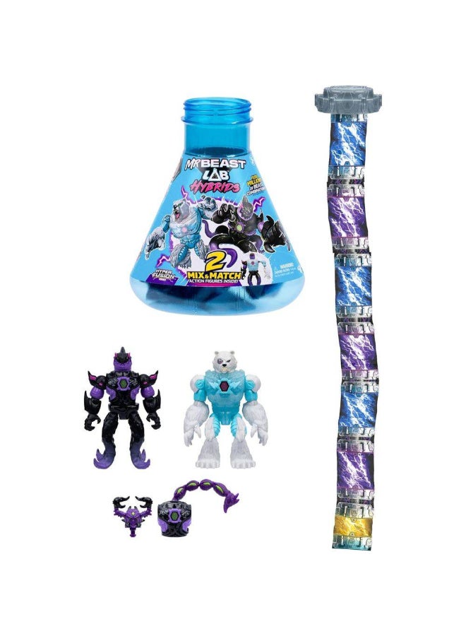 MrBeast Lab مجموعة شخصيات الحركة من MrBeast Lab Hybrids Hyper Fusion Series Shadowfin vs Tundra Claw Mix and Match (10.16 سم، عبوة من 2) - Image 2